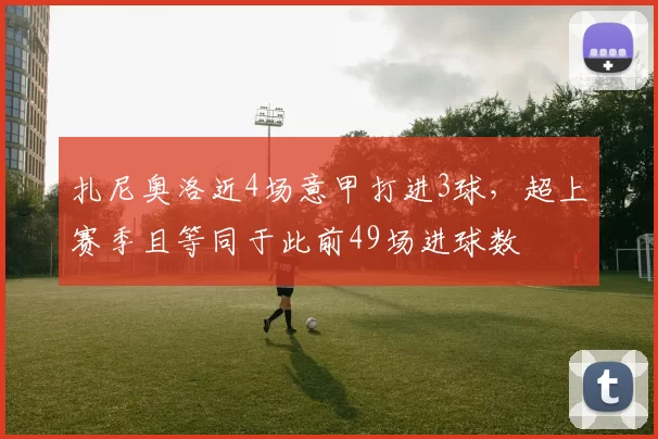 扎尼奥洛近4场意甲打进3球，超上赛季且等同于此前49场进球数